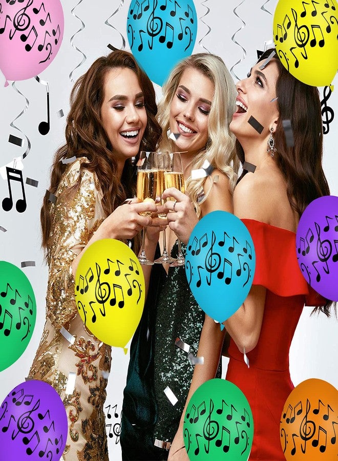 Lecpeting 30 Pcs Music Notes Balloons Colorful Music Birthday Party Decoration Balloons 12 Inches Latex Balloon for Musical Theme Birthday Party Decor Supplies - Image 5